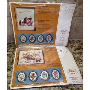 The Creative Circle Kit Lot Of 2 ~ 3 1/2" X 2 3/4" Finished Size ~ 1980